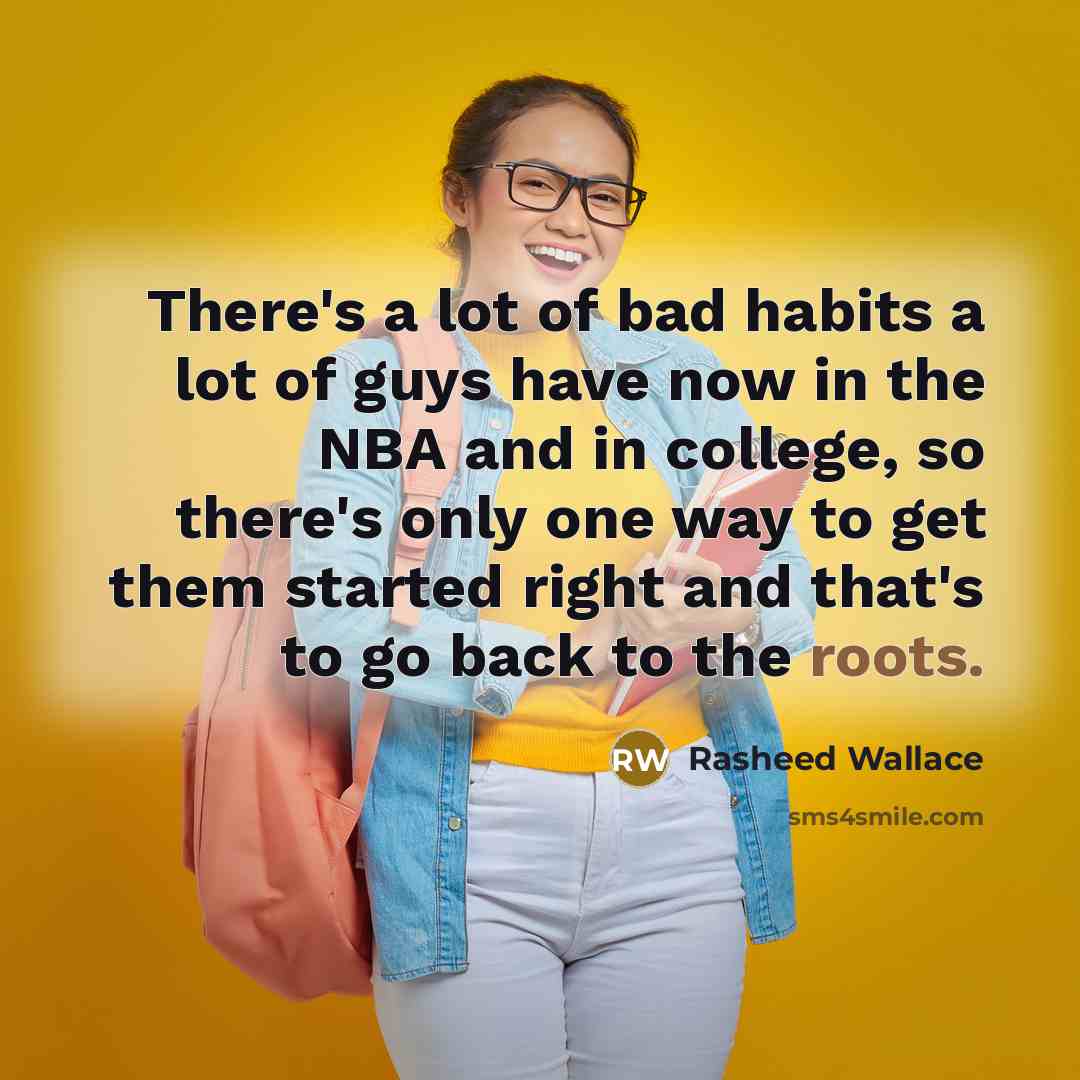 “There's a lot of bad habits a lot of guys…” quote by Rasheed Wallace