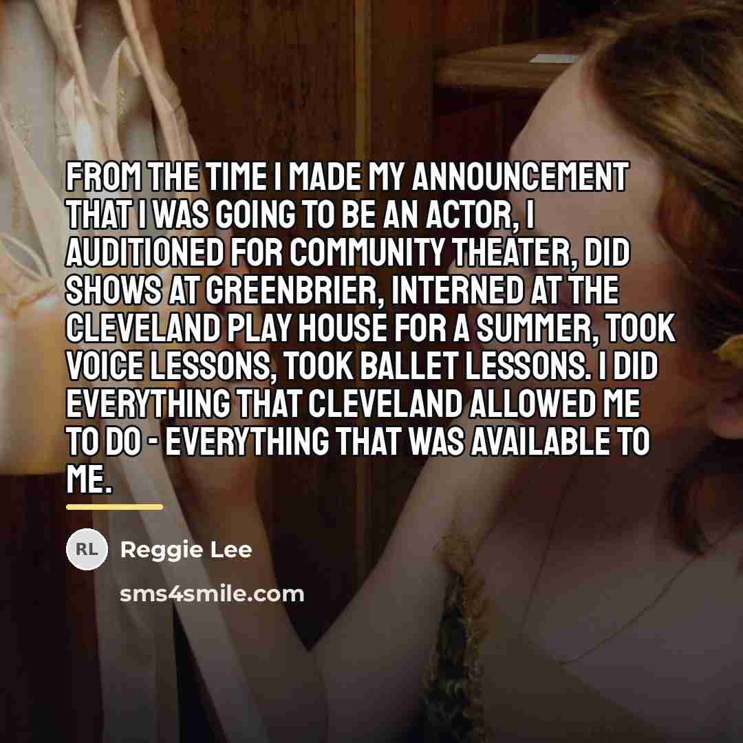 “From the time I made my announcement that I was…” quote by Reggie Lee