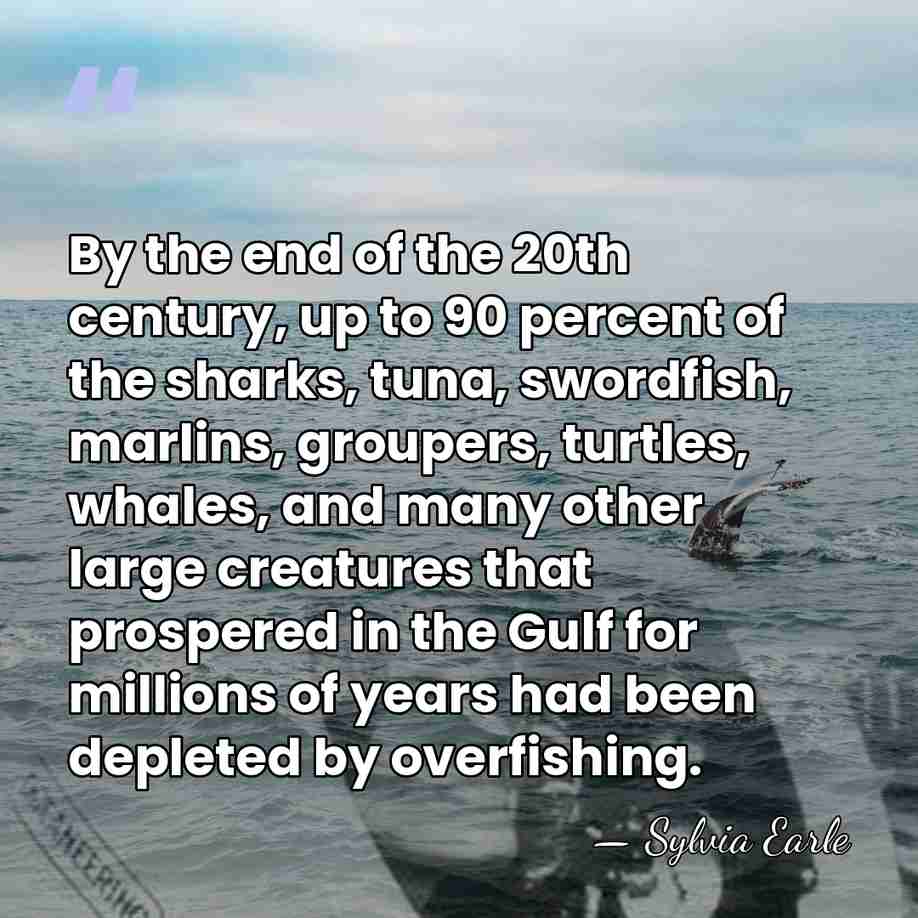 By the end of the 20th century, up to 90 percent of&hellip; - Sylvia Earle