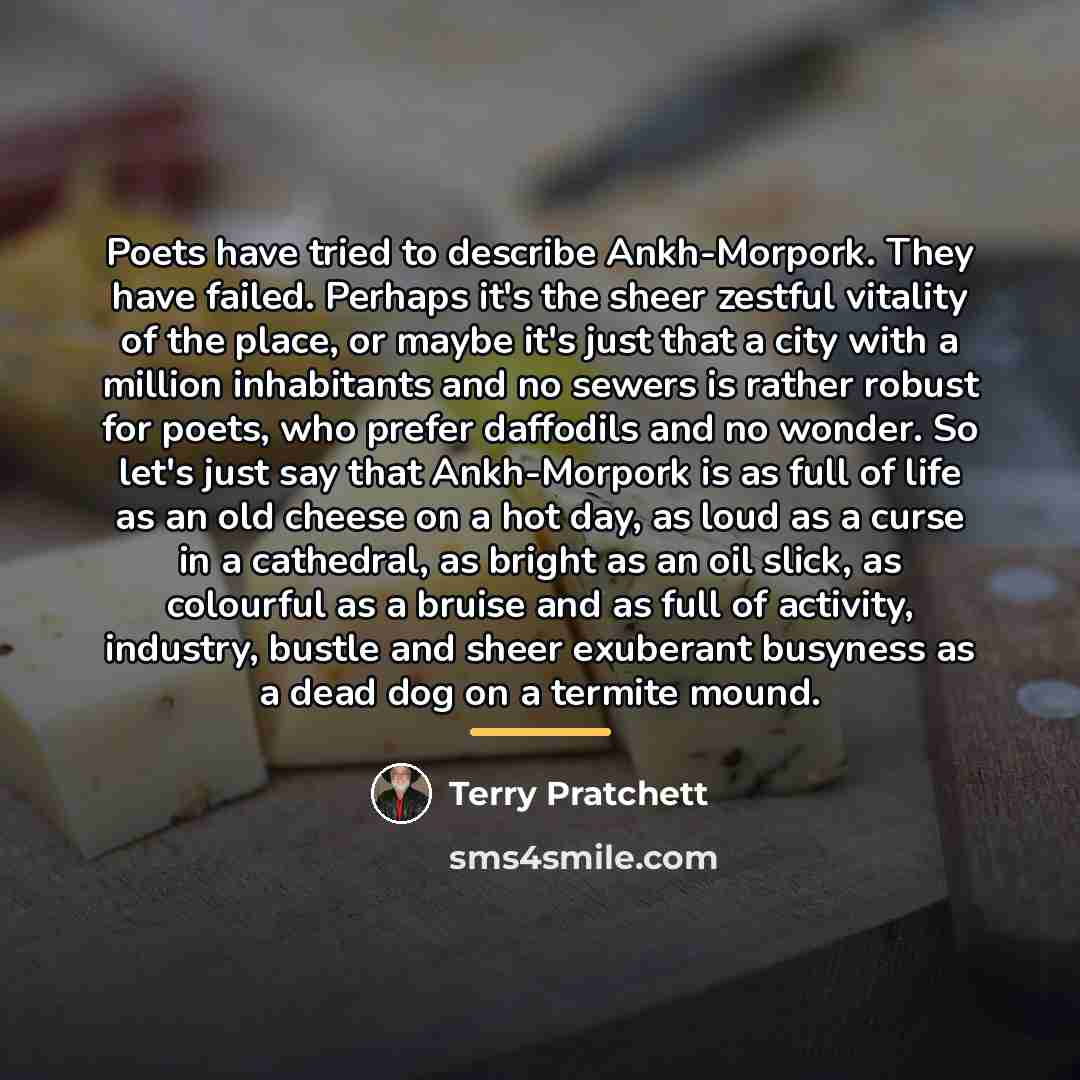 “Poets have tried to describe Ankh-Morpork. They have failed. Perhaps…” quote by Terry Pratchett