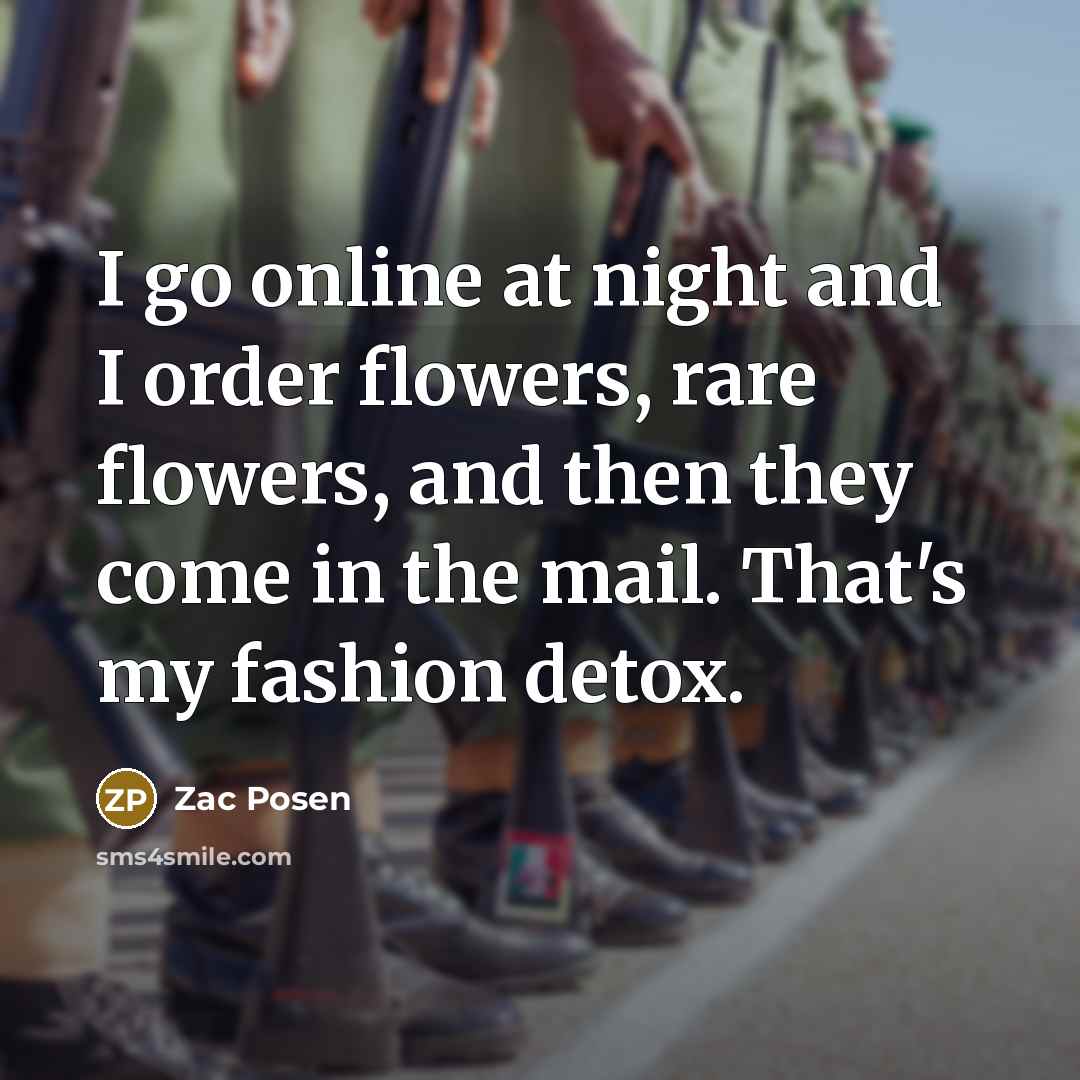“I go online at night and I order flowers, rare…” quote by Zac Posen