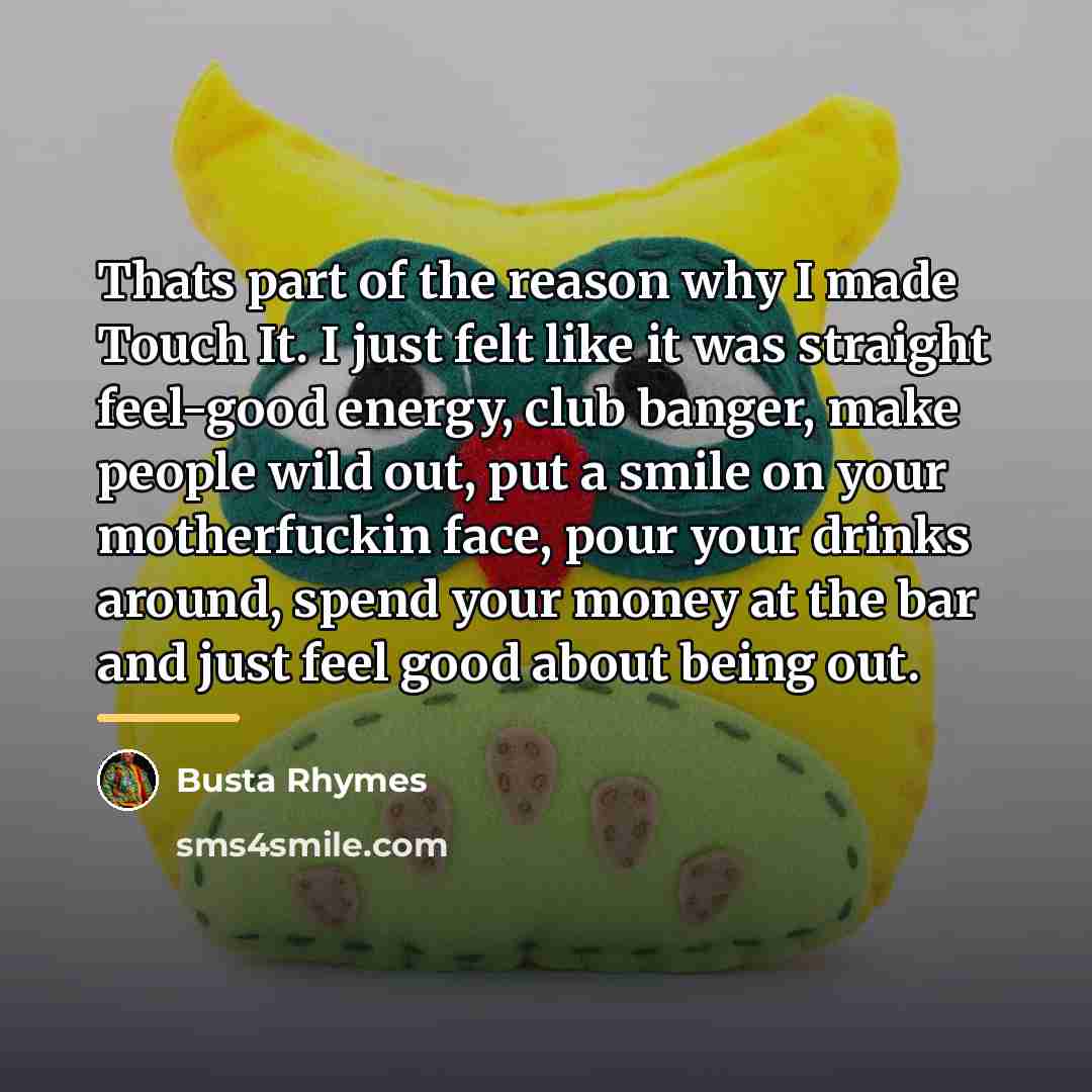 “Thats part of the reason why I made Touch It.…” quote by Busta Rhymes