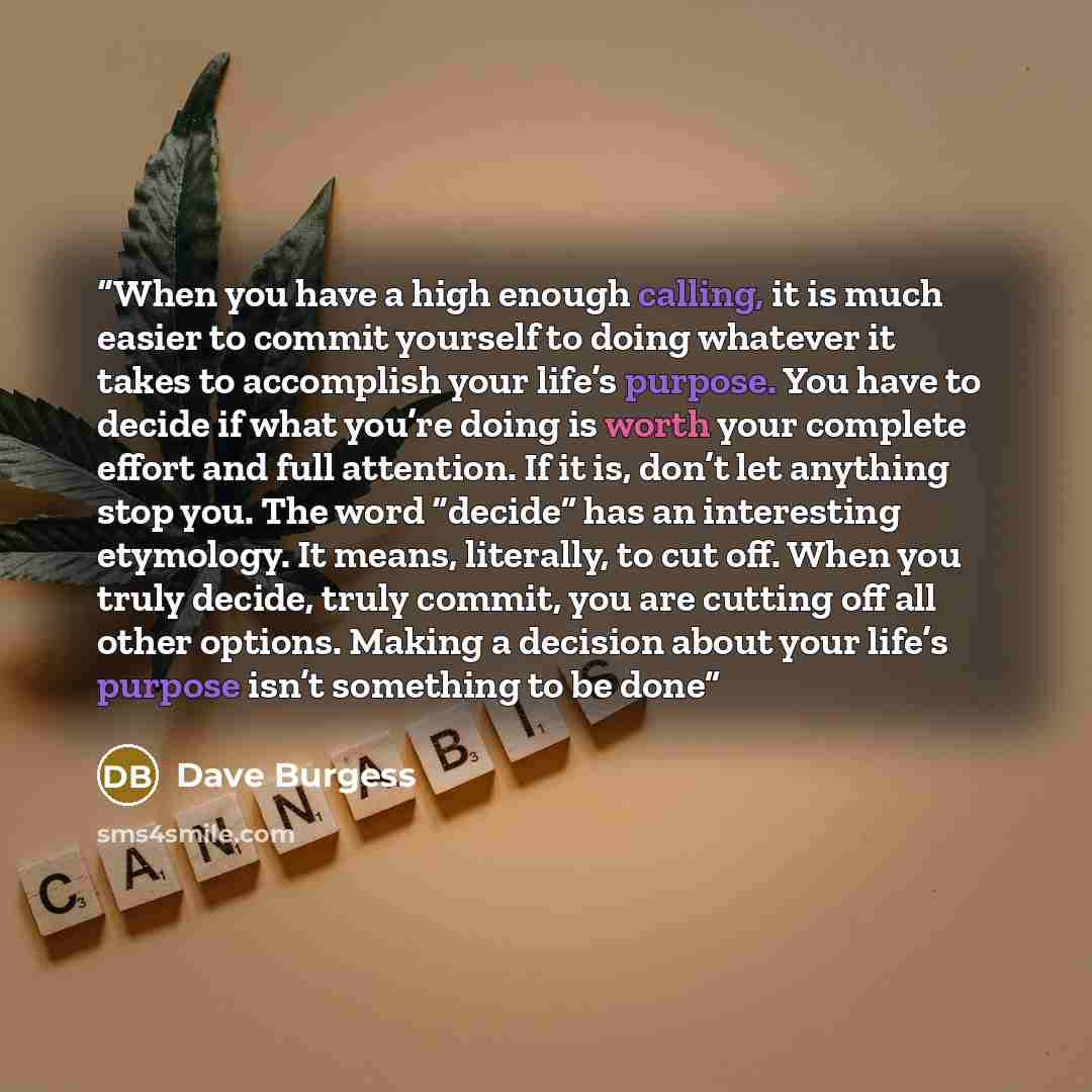 “When you have a high enough calling, it is much easier to commit yourself to doing whatever it takes to accomplish your life’s purpose. You have to decide if what you’re doing is worth your complete effort and full attention. If it is, don’t let anything stop you. The word “decide” has an…” quote by Dave Burgess