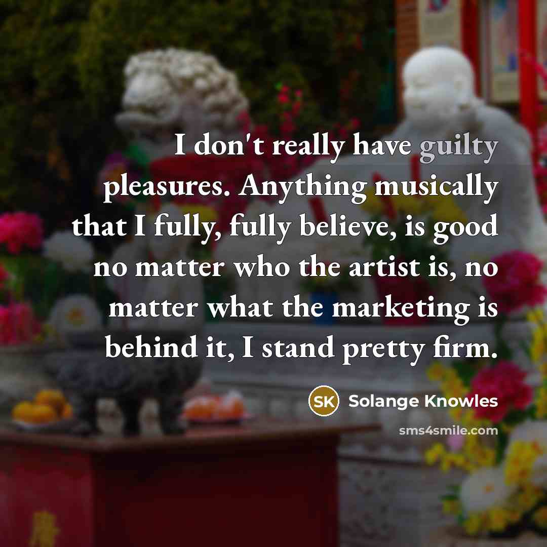 “I don't really have guilty pleasures. Anything musically that I…” quote by Solange Knowles