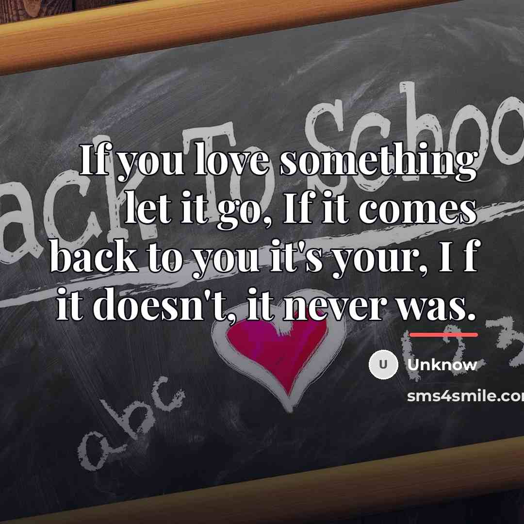 “If you love something let it go, If it comes…” quote by Unknow