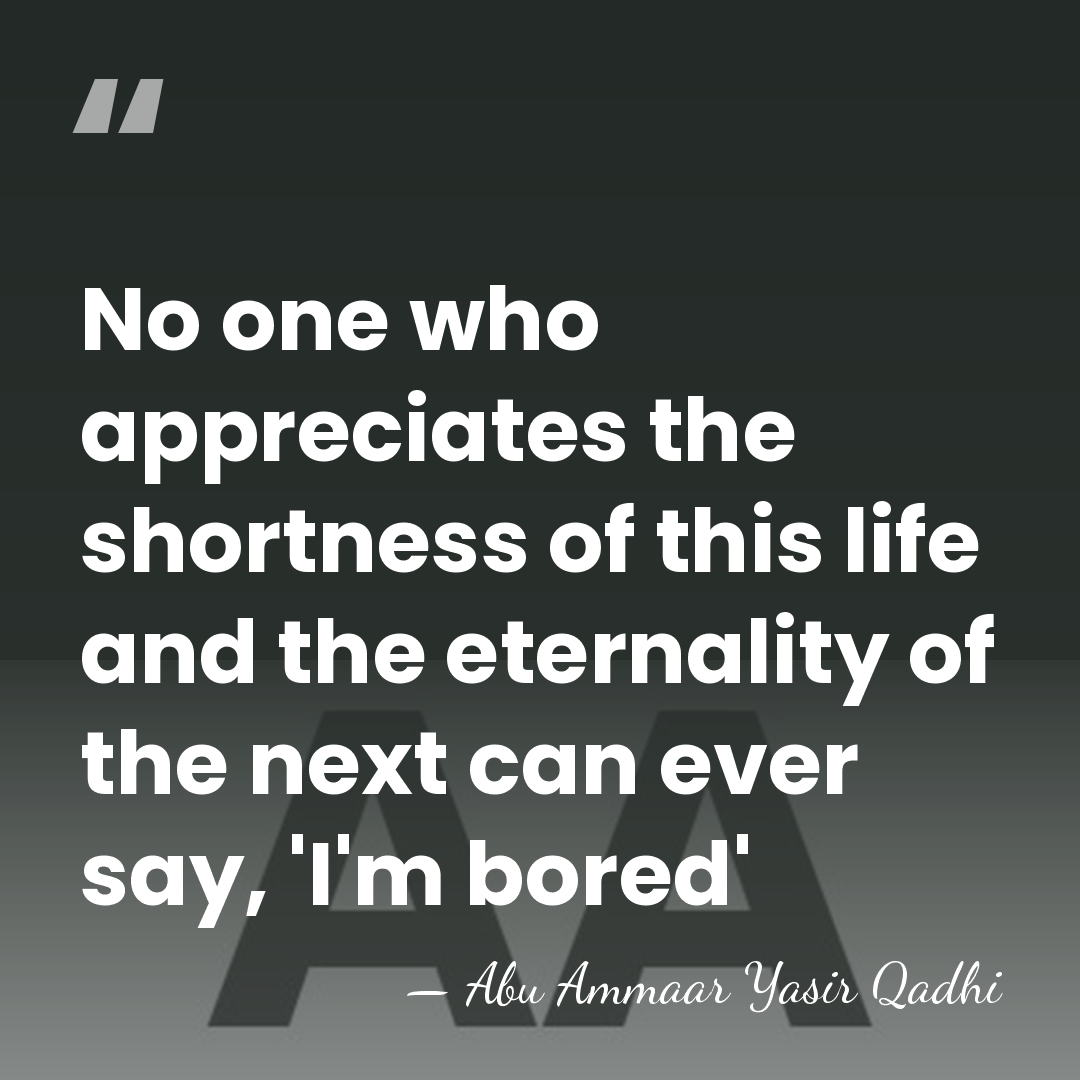 No one who appreciates the shortness of this life and the eternality&hellip; - Abu Ammaar Yasir Qadhi