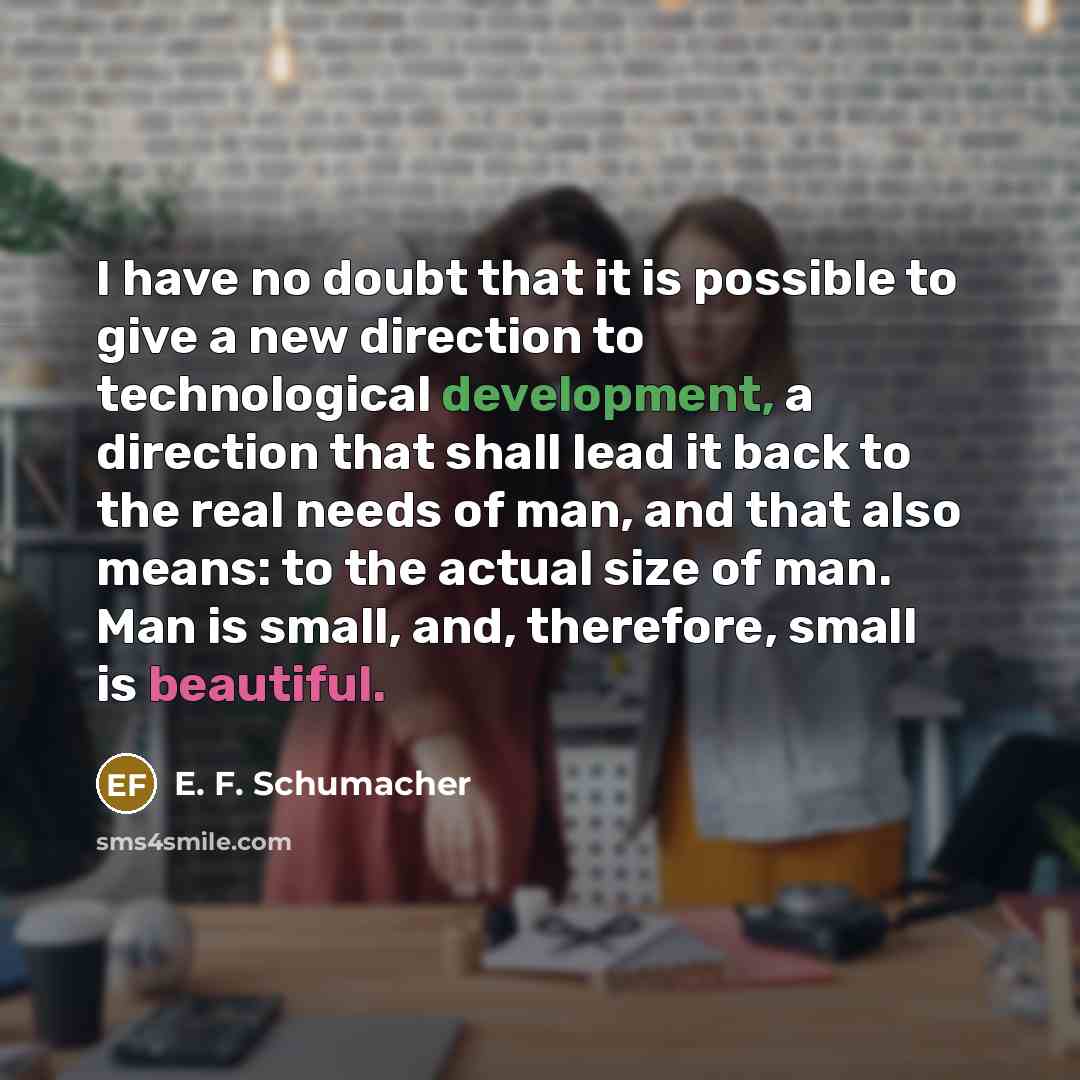 “I have no doubt that it is possible to give…” quote by E. F. Schumacher