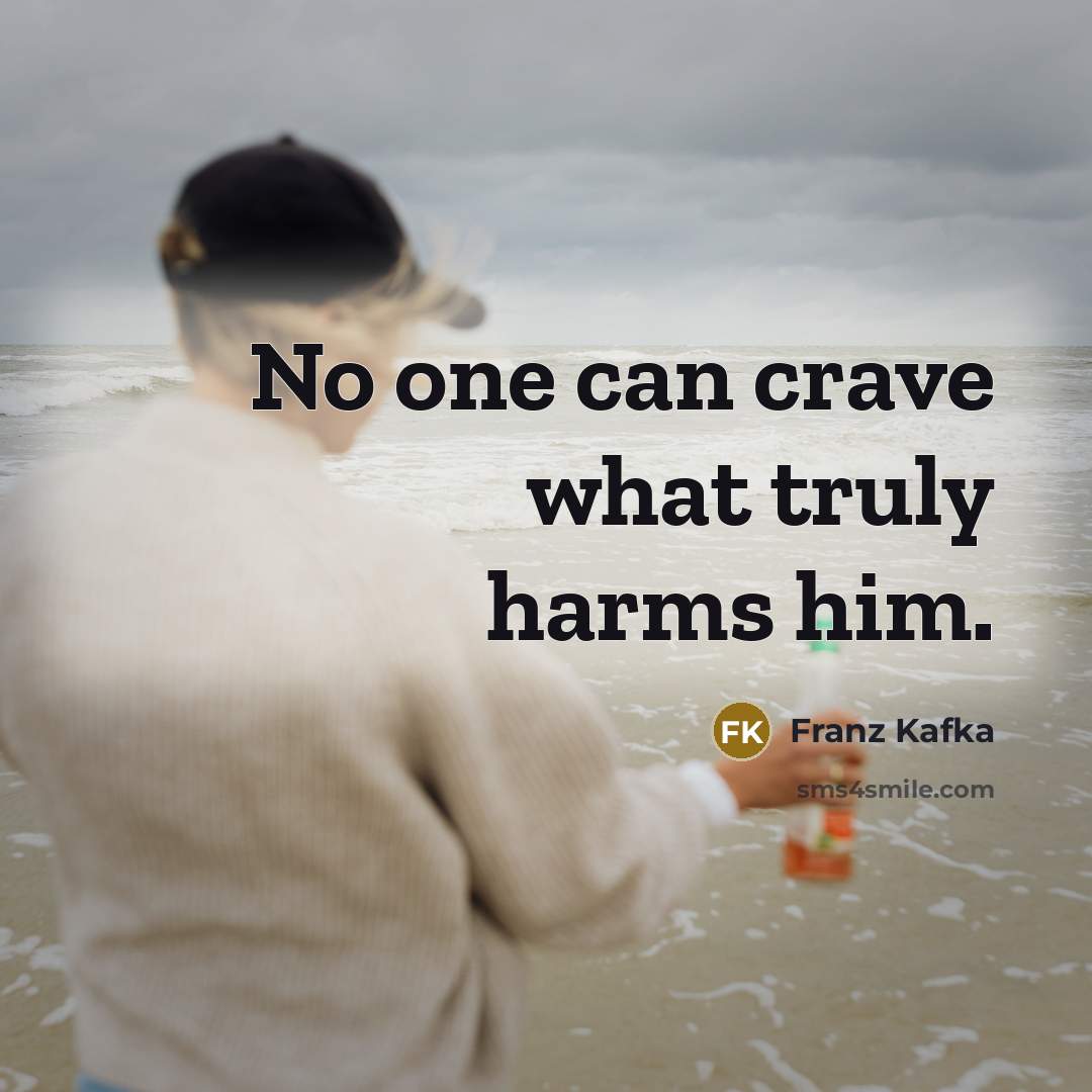 “No one can crave what truly harms him.…” quote by Franz Kafka