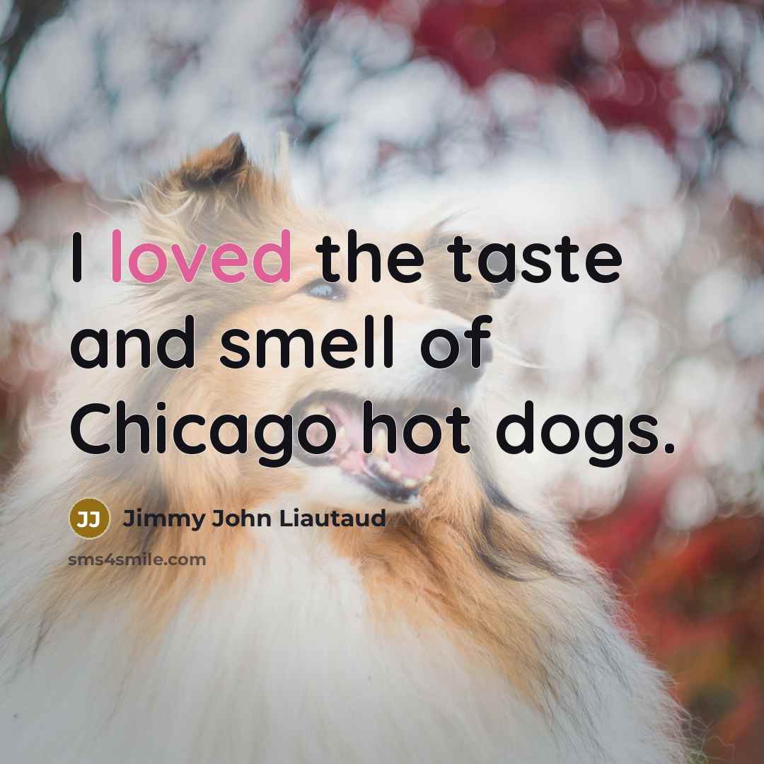 “I loved the taste and smell of Chicago hot dogs.…” quote by Jimmy John Liautaud