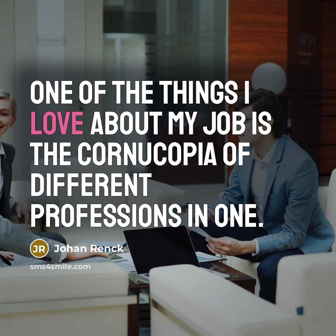 “One of the things I love about my job is…” quote by Johan Renck