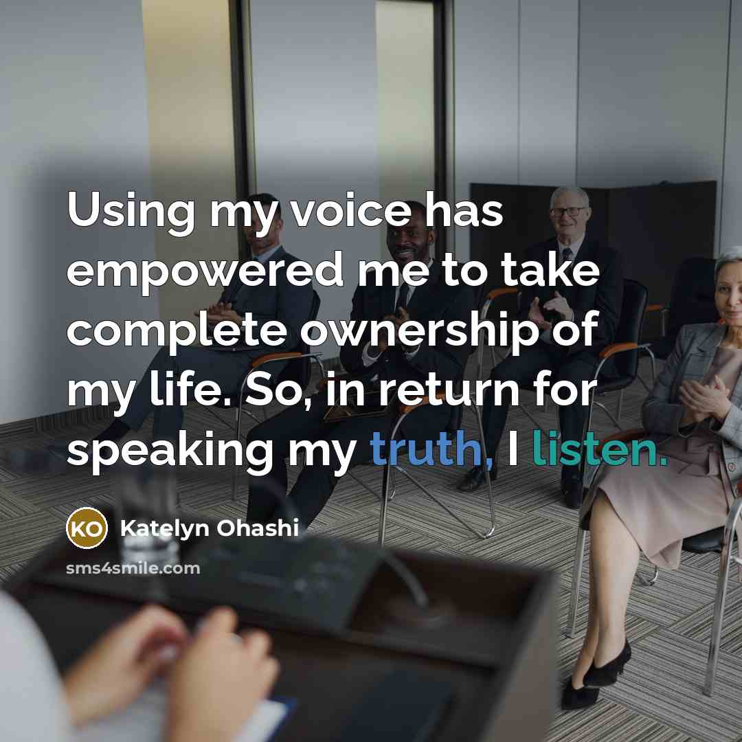 “Using my voice has empowered me to take complete ownership…” quote by Katelyn Ohashi
