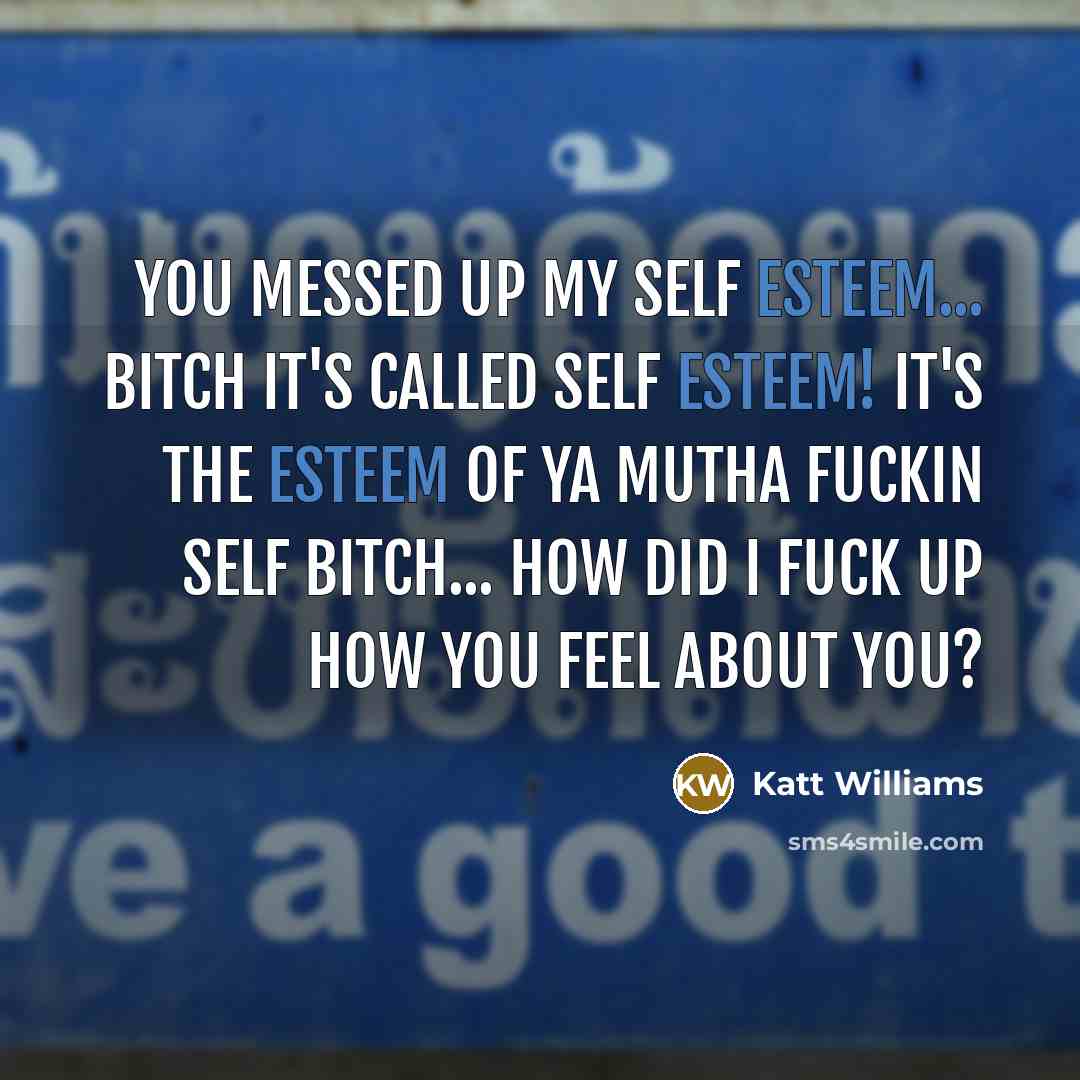 “You messed up my self esteem... Bitch it's called SELF…” quote by Katt Williams