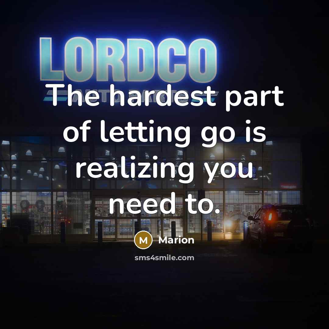 “The hardest part of letting go is realizing you need to.” quote by Marion