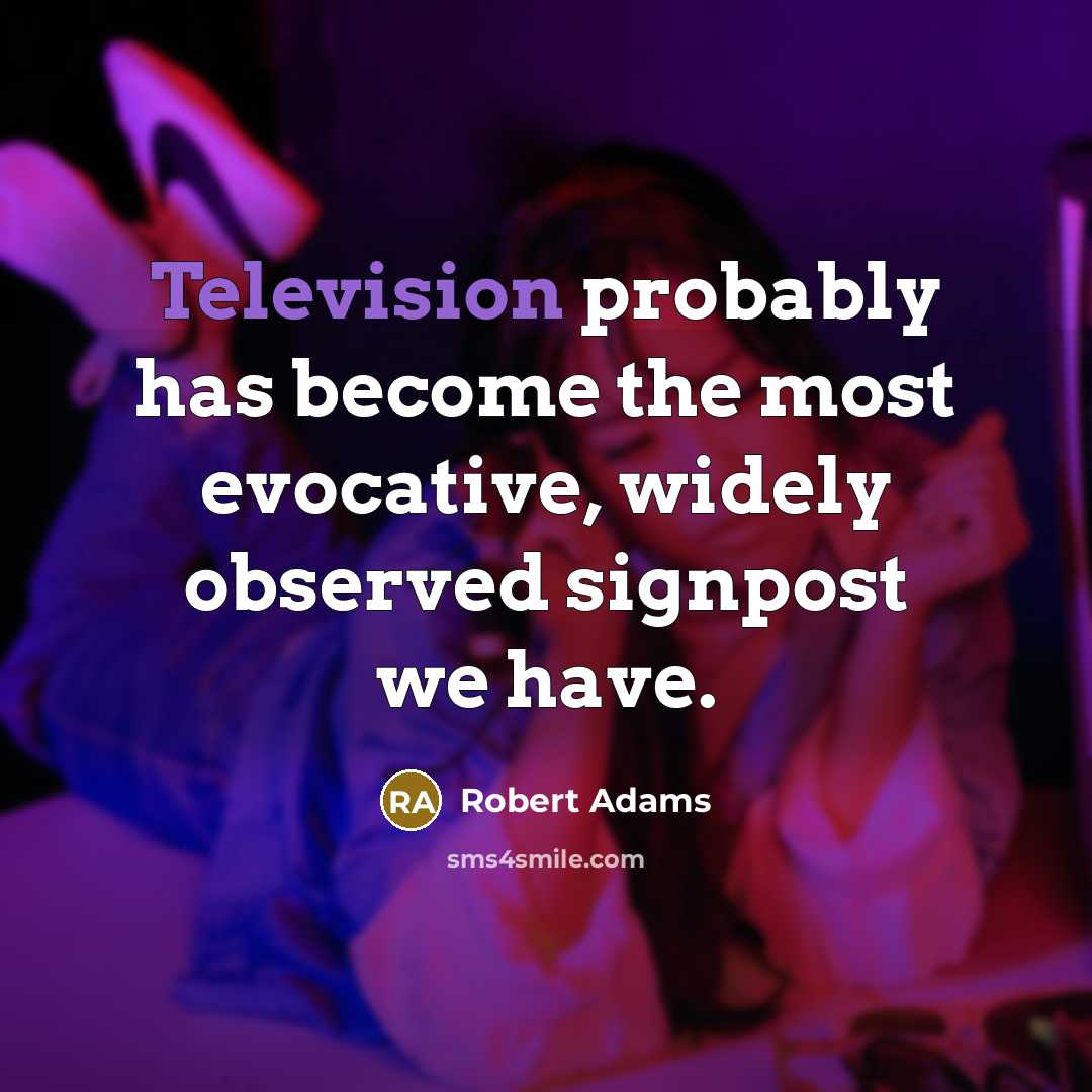 “Television probably has become the most evocative, widely observed signpost we have.” quote by Robert Adams
