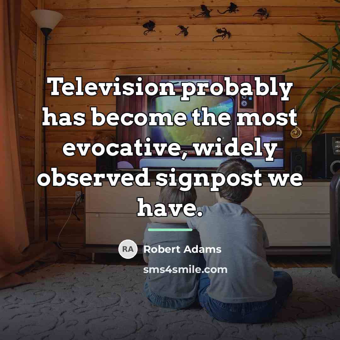 “Television probably has become the most evocative, widely observed signpost…” quote by Robert Adams
