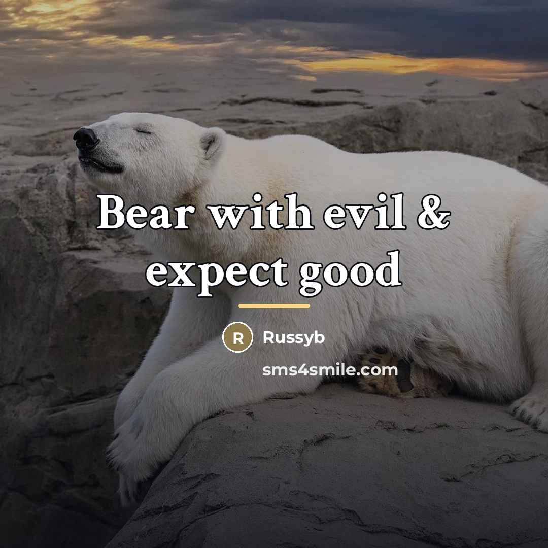 “Bear with evil & expect good…” quote by Russyb