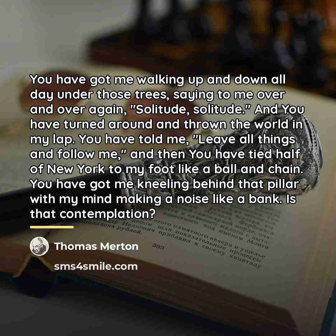 “You have got me walking up and down all day…” quote by Thomas Merton