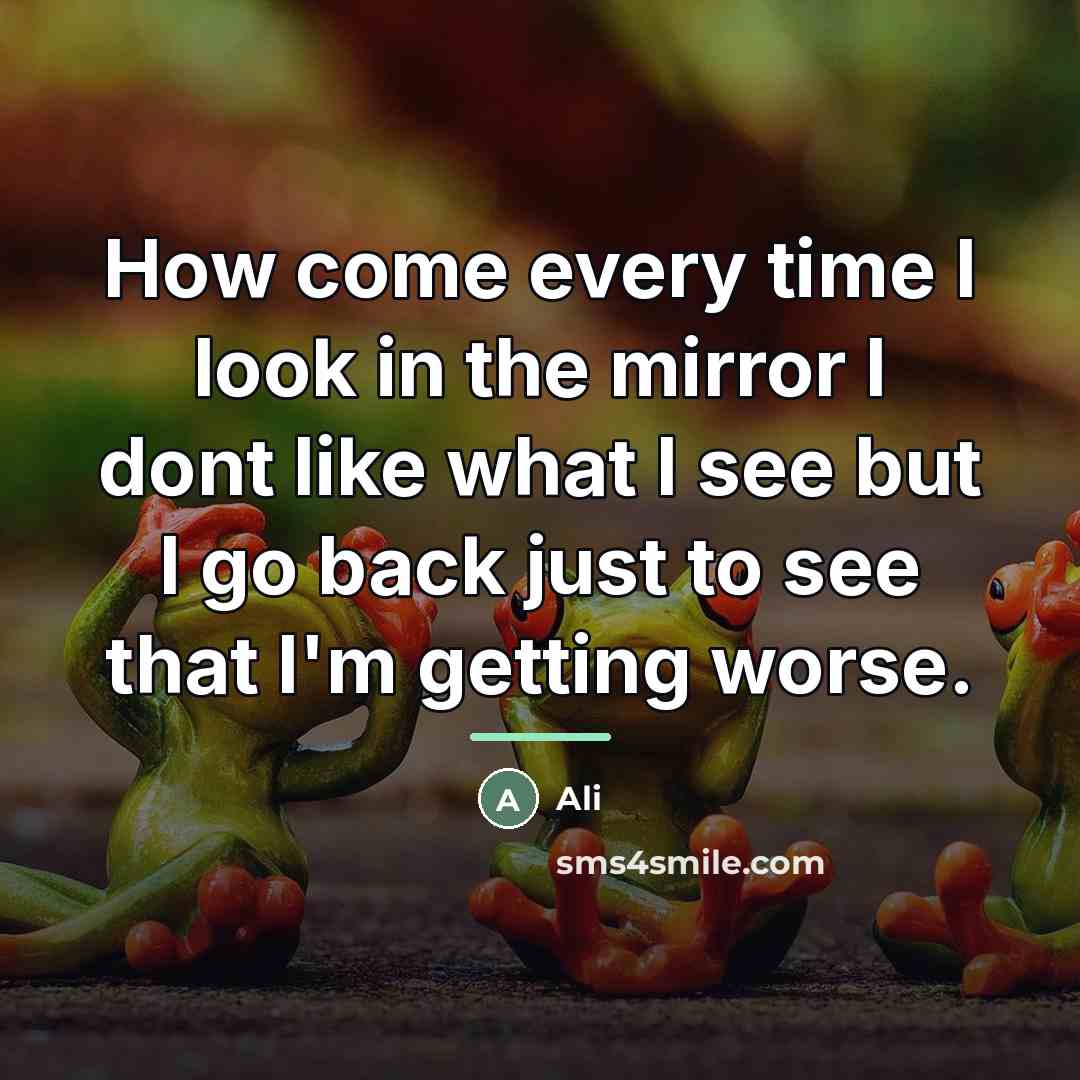 “How come every time I look in the mirror I…” quote by Ali