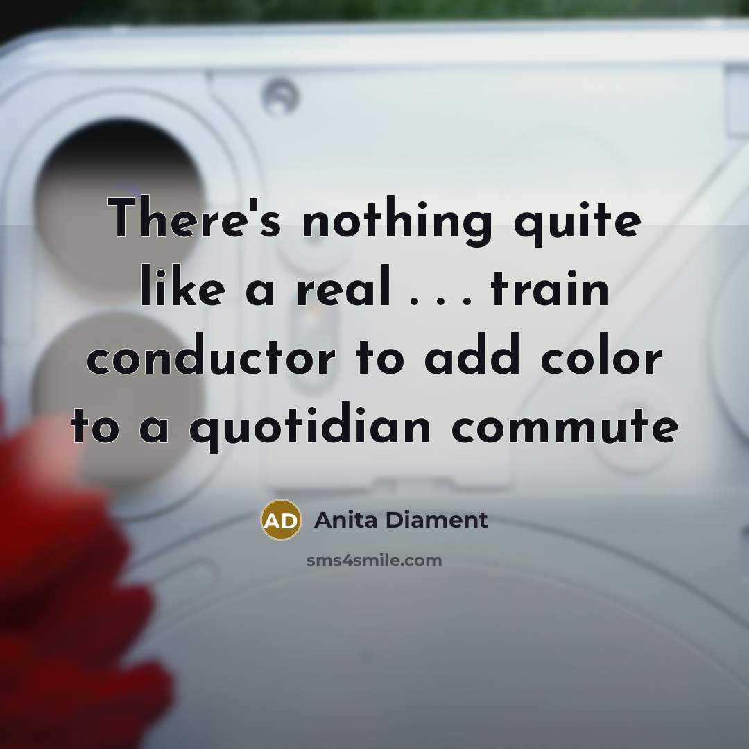 “There's nothing quite like a real . . . train…” quote by Anita Diament