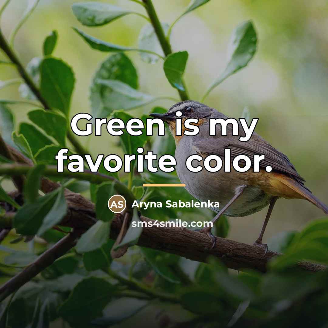 “Green is my favorite color.…” quote by Aryna Sabalenka