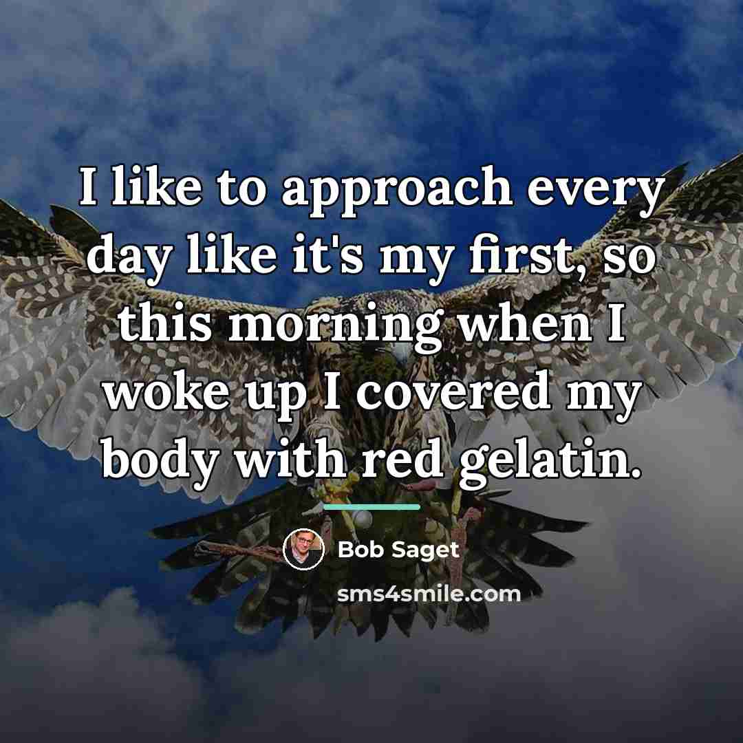 “I like to approach every day like it's my first,…” quote by Bob Saget
