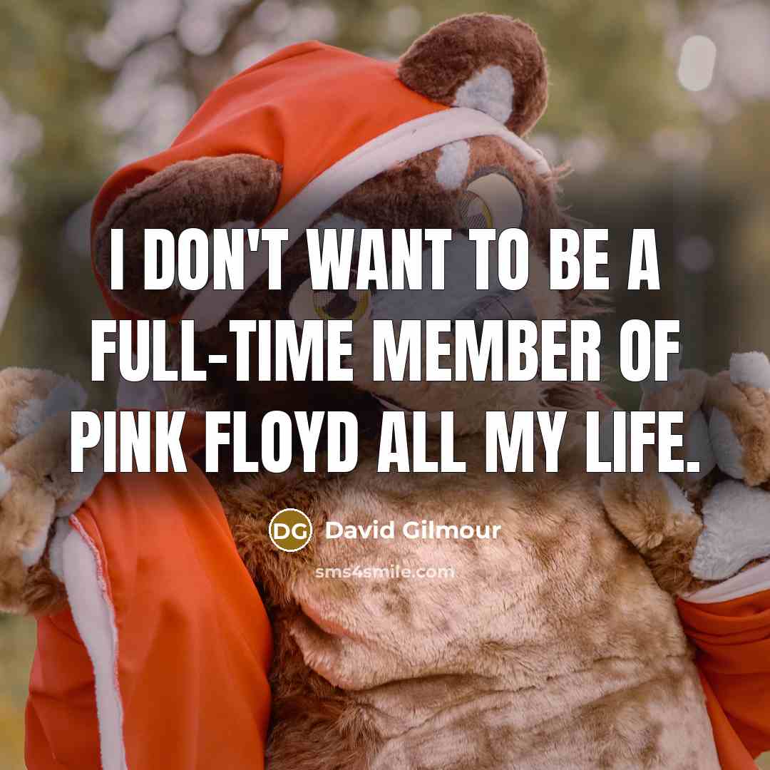 “I don't want to be a full-time member of Pink…” quote by David Gilmour