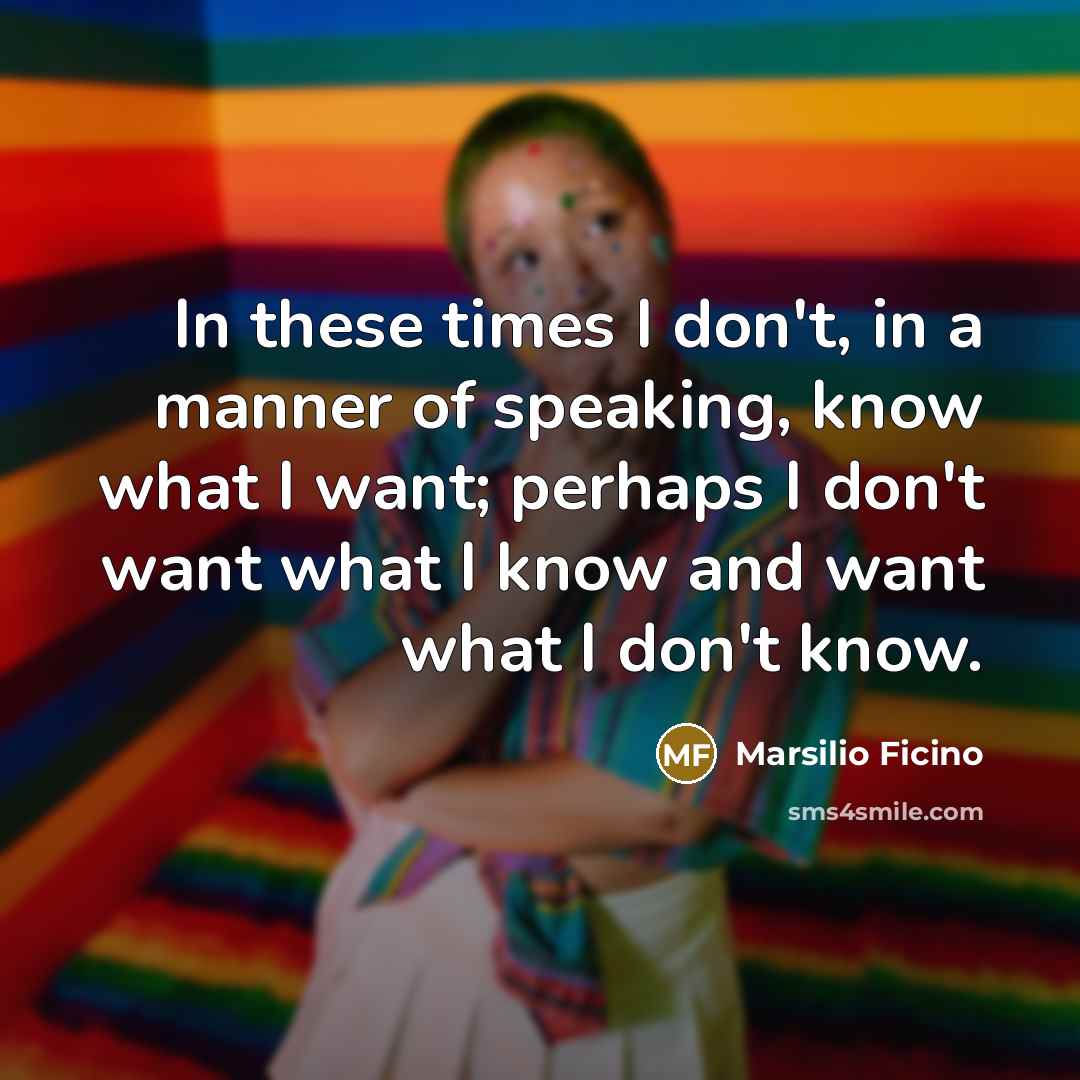 “In these times I don't, in a manner of speaking,…” quote by Marsilio Ficino