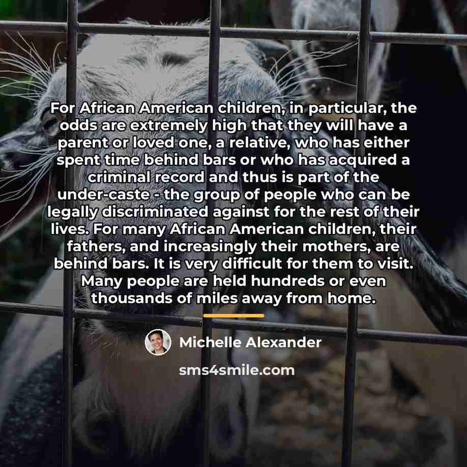 “For African American children, in particular, the odds are extremely…” quote by Michelle Alexander