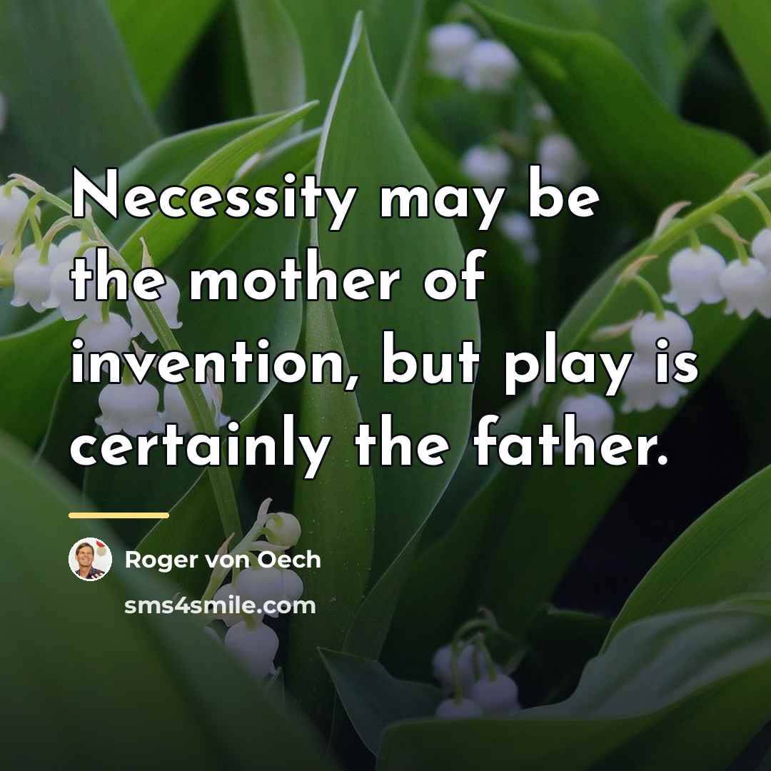 “Necessity may be the mother of invention, but play is…” quote by Roger von Oech