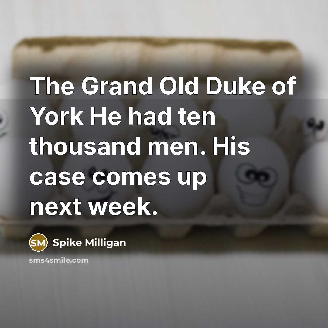 “The Grand Old Duke of York He had ten thousand…” quote by Spike Milligan