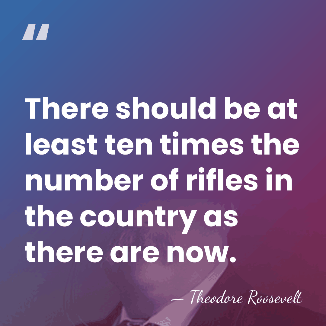 There should be at least ten times the number of rifles in&hellip; - Theodore Roosevelt
