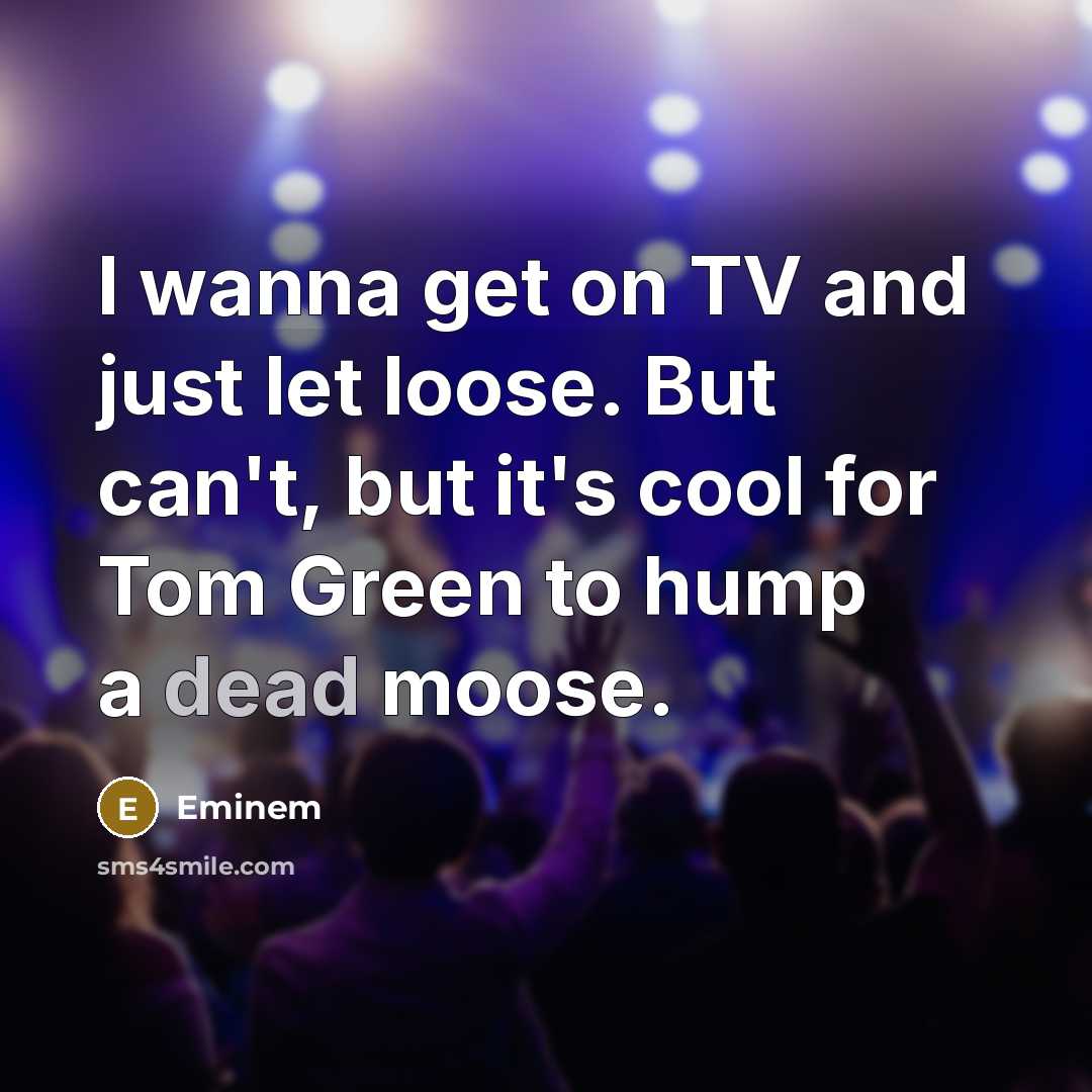 “I wanna get on TV and just let loose. But…” quote by Eminem