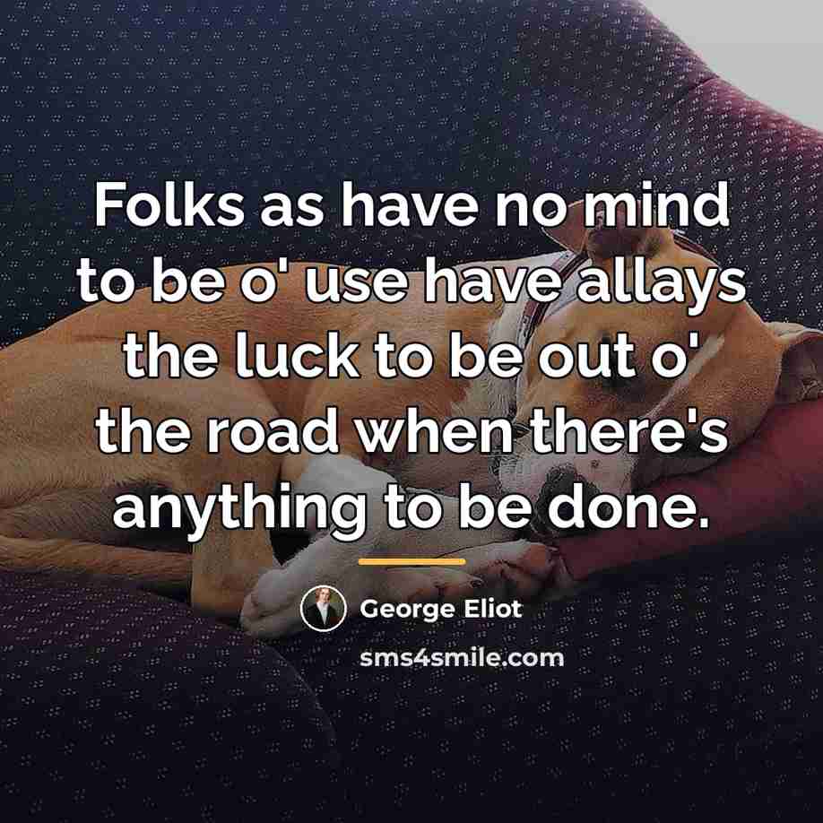 “Folks as have no mind to be o' use have…” quote by George Eliot