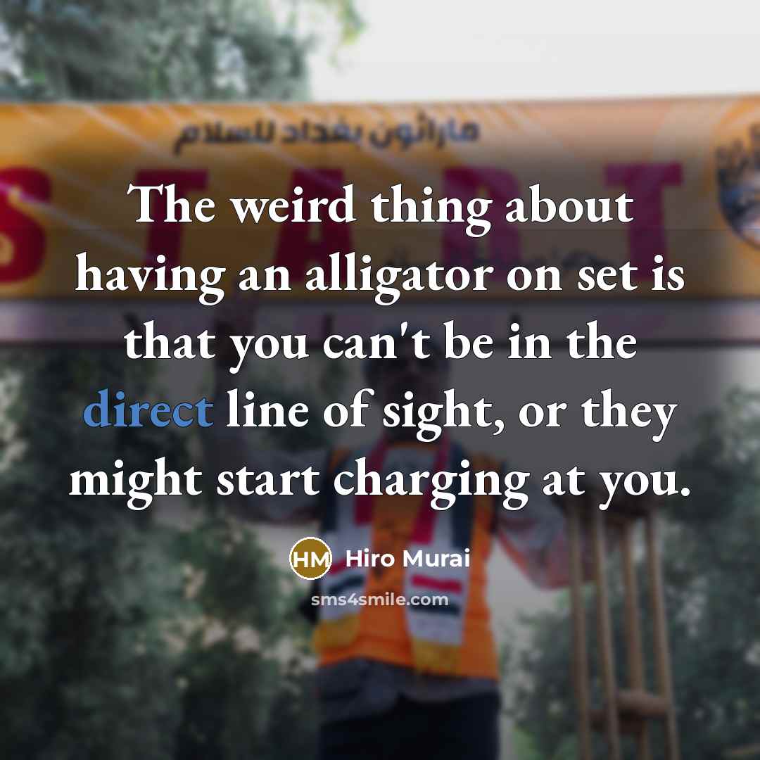 “The weird thing about having an alligator on set is…” quote by Hiro Murai