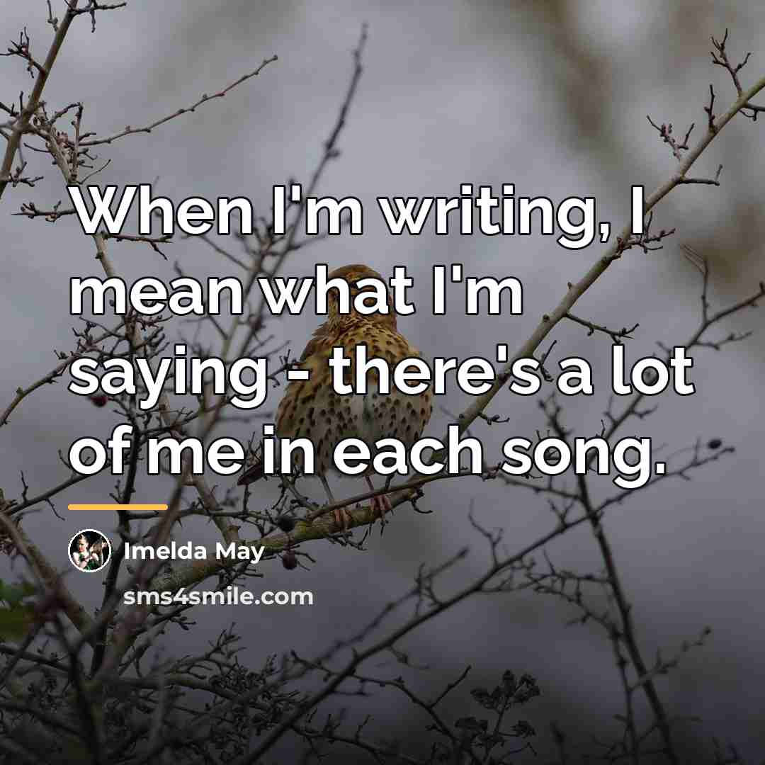 “When I'm writing, I mean what I'm saying - there's…” quote by Imelda May