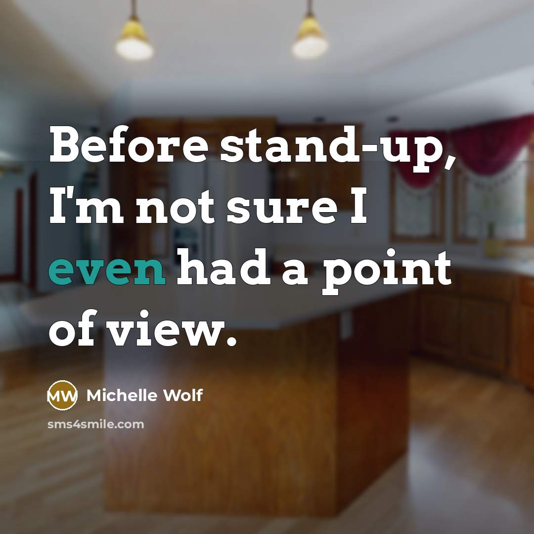 “Before stand-up, I'm not sure I even had a point…” quote by Michelle Wolf