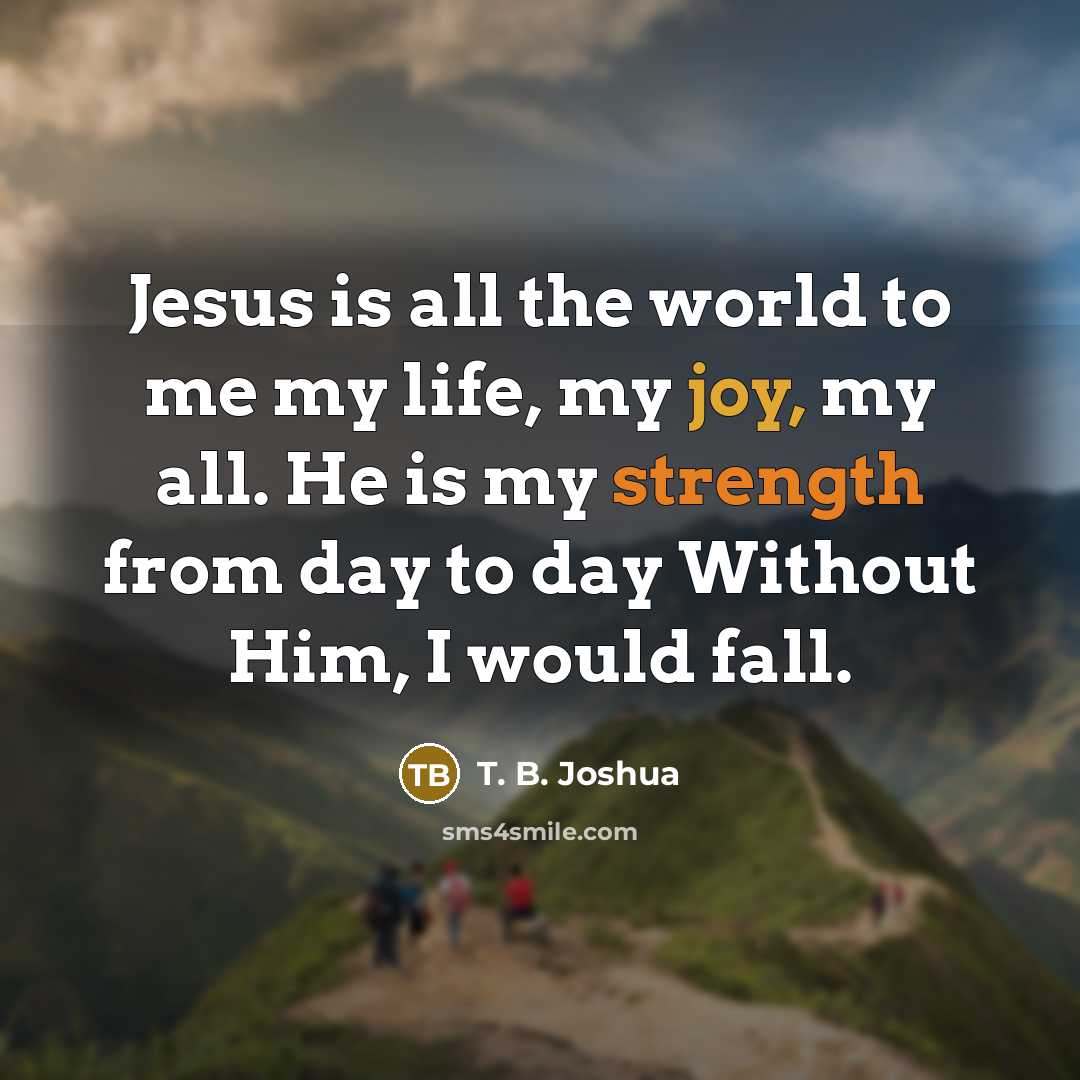 “Jesus is all the world to me my life, my…” quote by T. B. Joshua