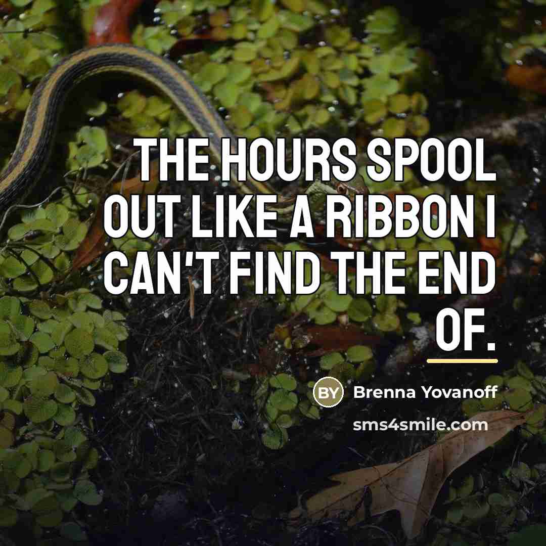 “The hours spool out like a ribbon I can't find…” quote by Brenna Yovanoff