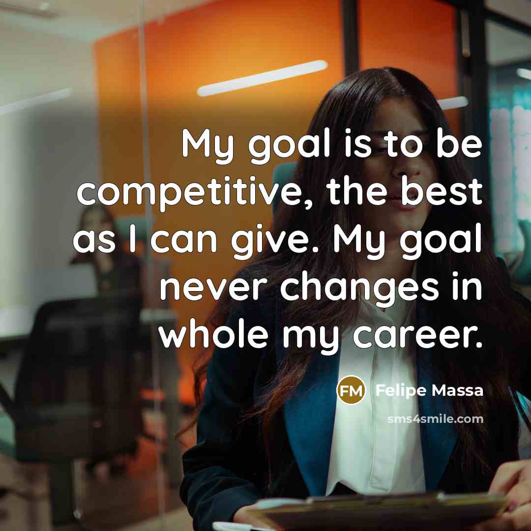 “My goal is to be competitive, the best as I…” quote by Felipe Massa