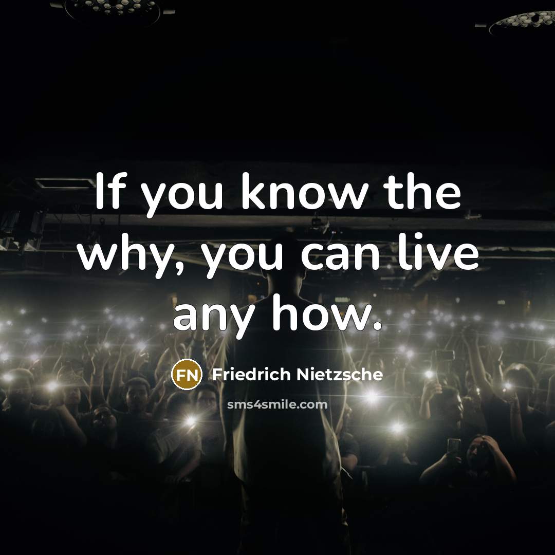 “If you know the why, you can live any how.” quote by Friedrich Nietzsche
