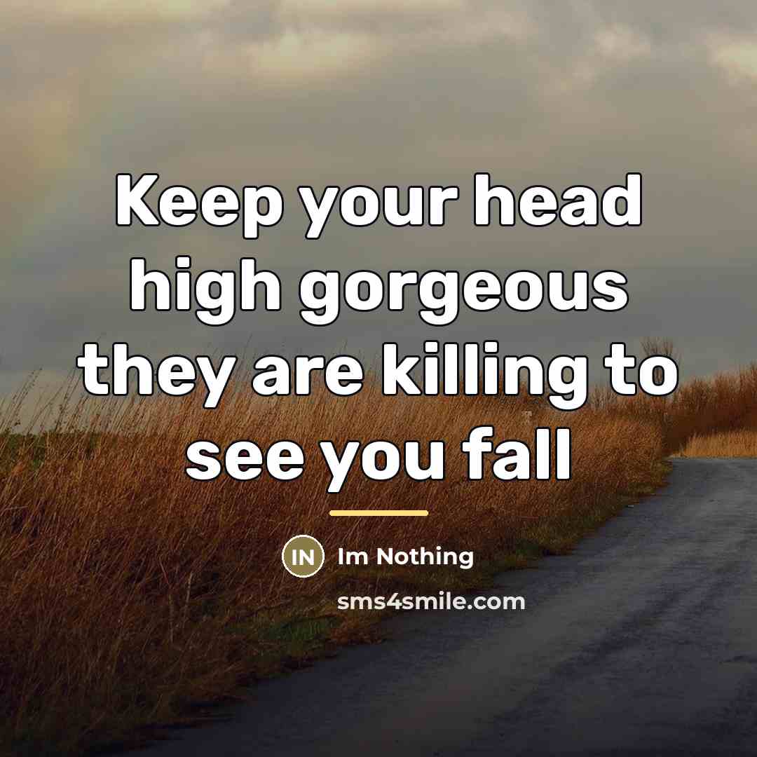 “Keep your head high gorgeous they are killing to see…” quote by Im Nothing