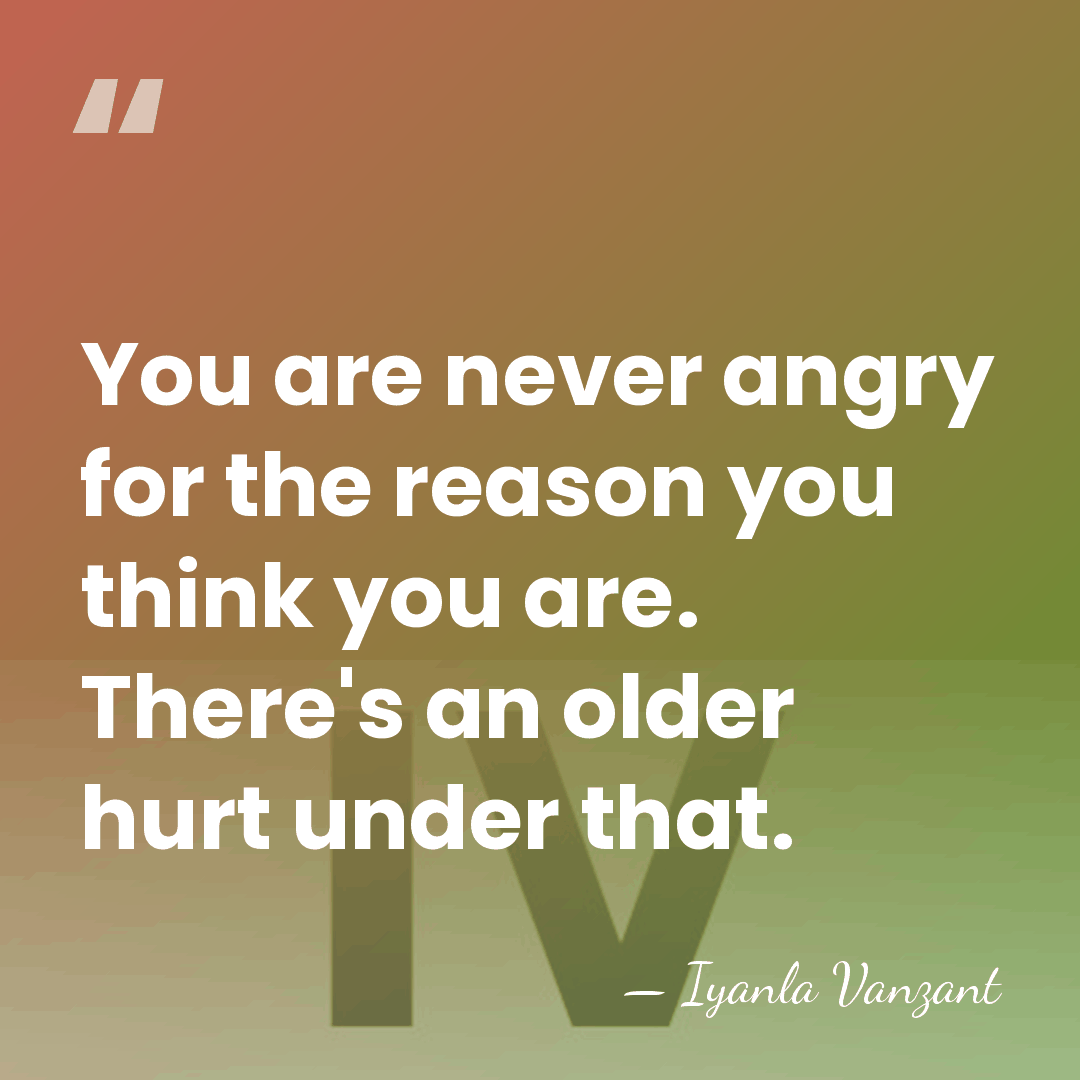 You are never angry for the reason you think you are. There's&hellip; - Iyanla Vanzant