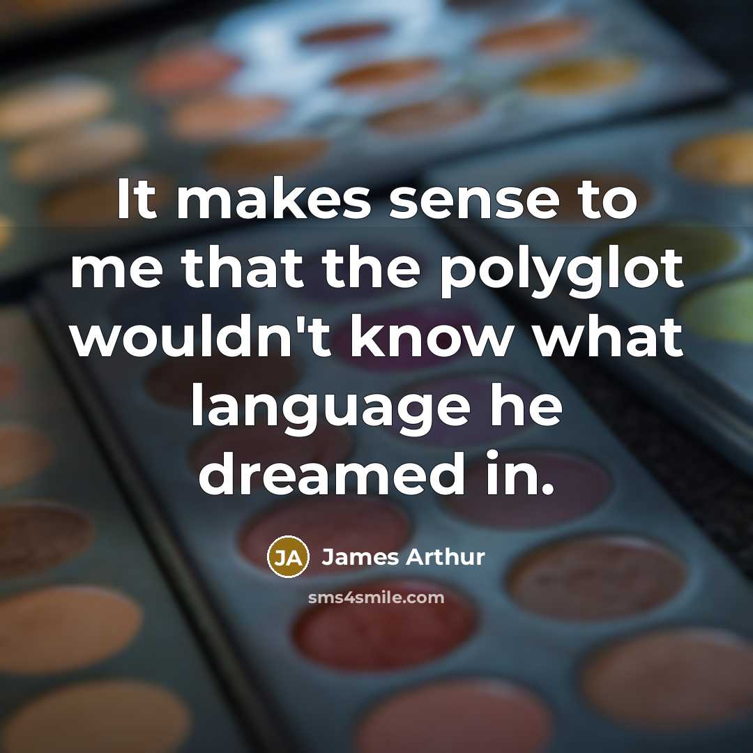 “It makes sense to me that the polyglot wouldn't know…” quote by James Arthur