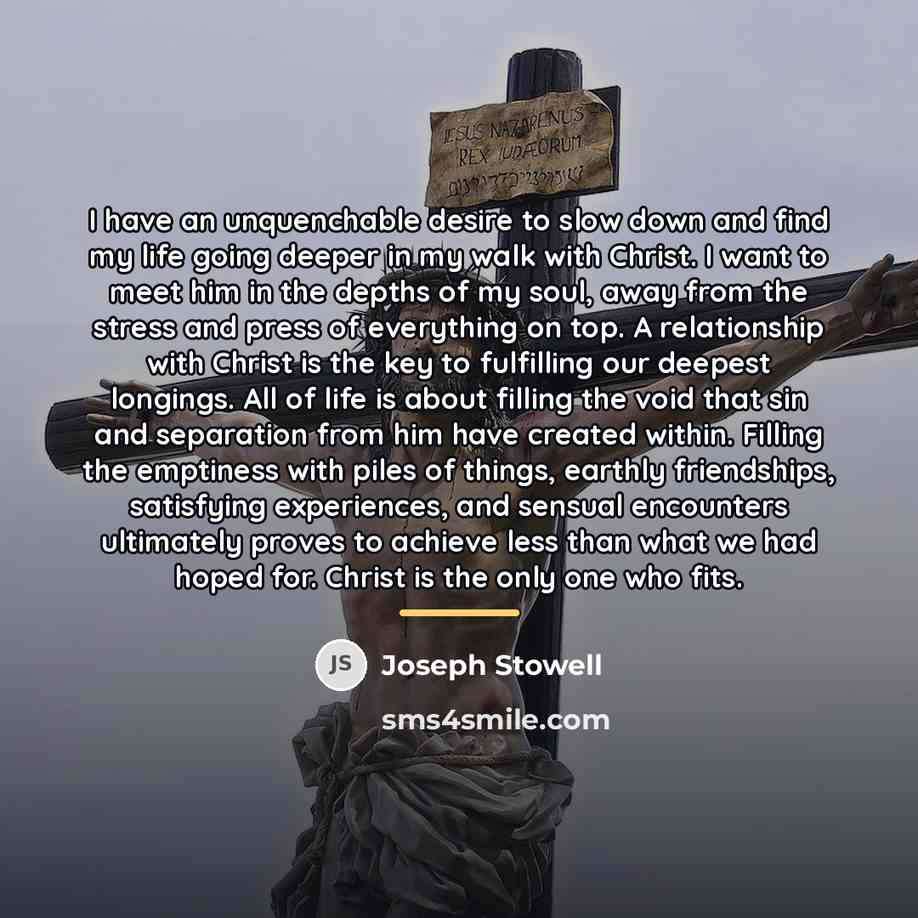 “I have an unquenchable desire to slow down and find…” quote by Joseph Stowell