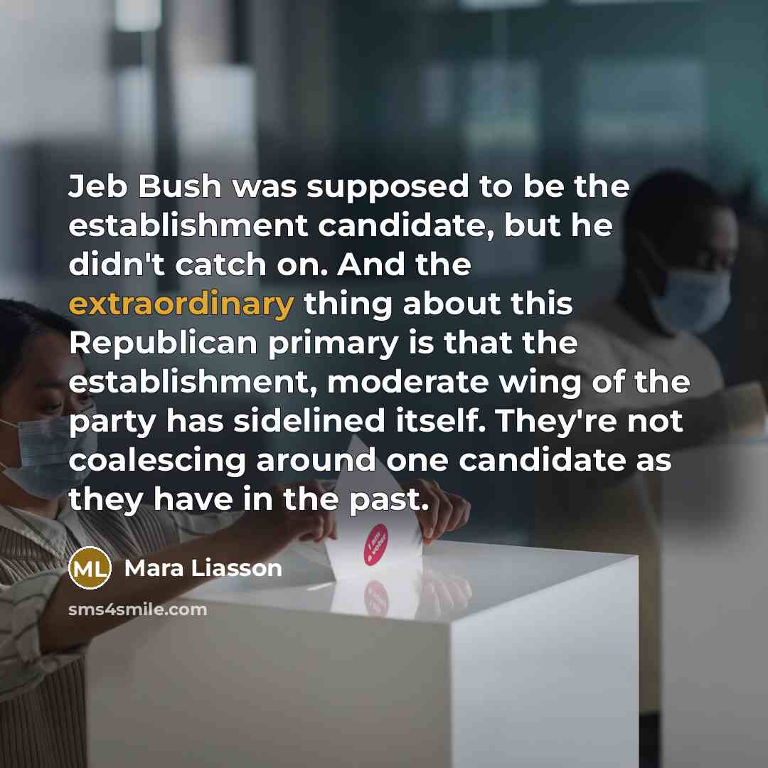 “Jeb Bush was supposed to be the establishment candidate, but…” quote by Mara Liasson