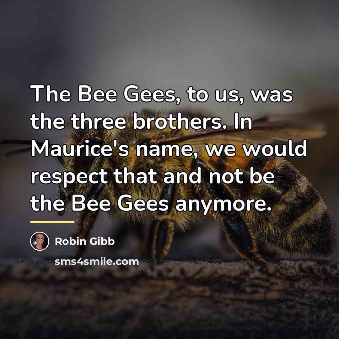 “The Bee Gees, to us, was the three brothers. In…” quote by Robin Gibb