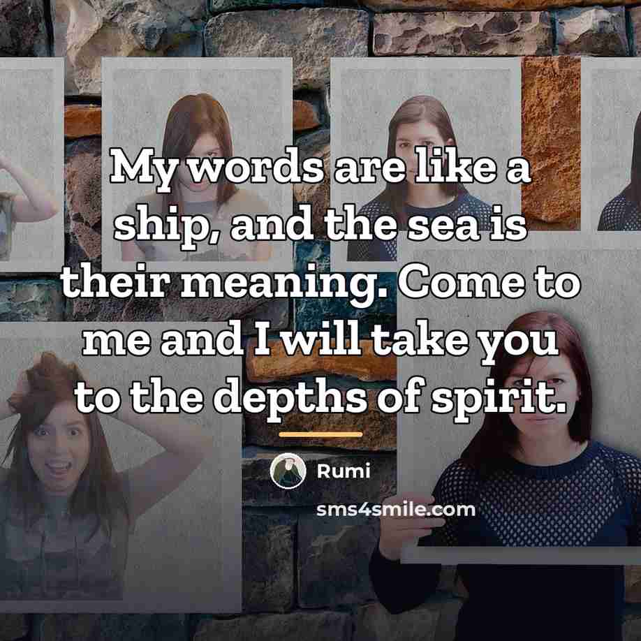 “My words are like a ship, and the sea is…” quote by Rumi