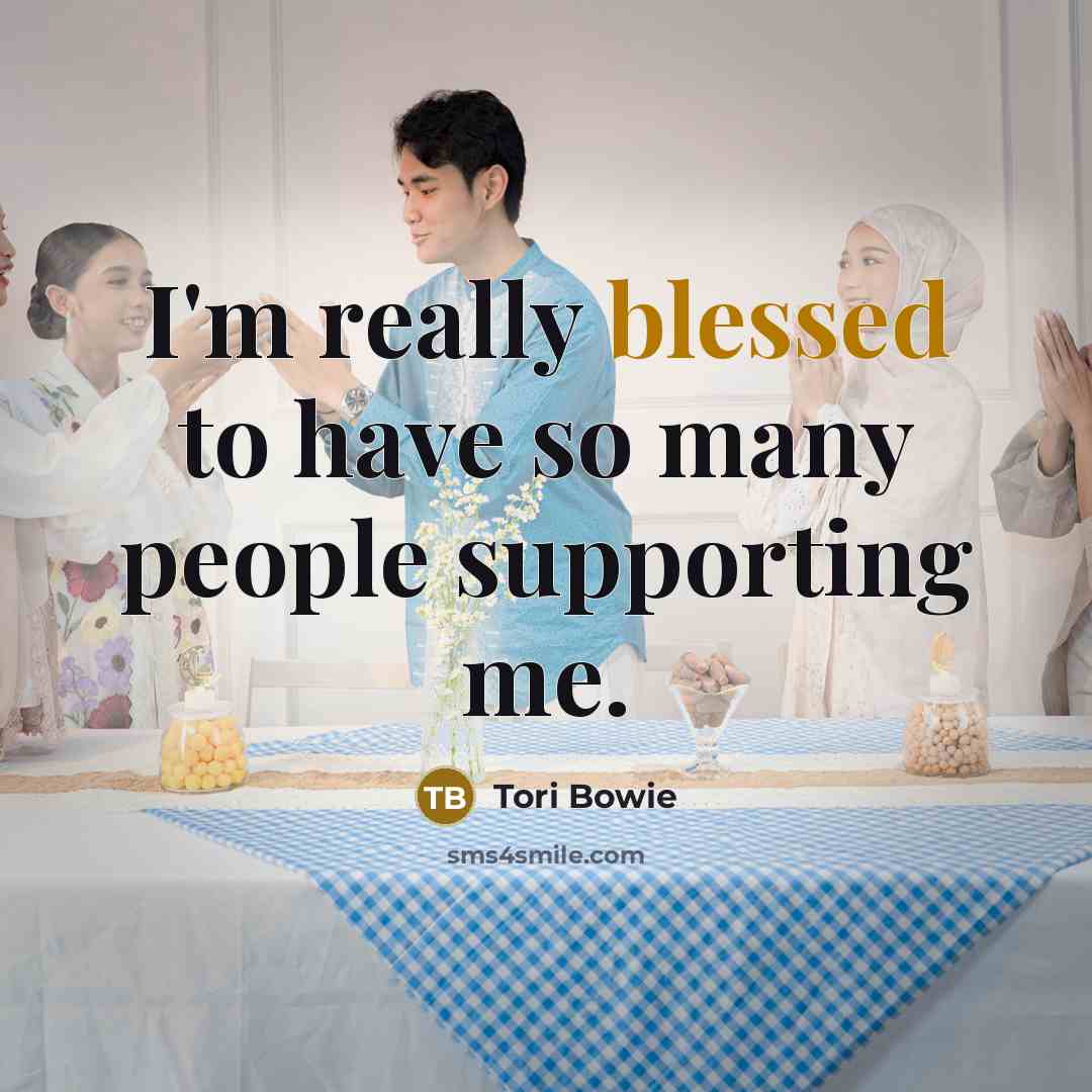 “I'm really blessed to have so many people supporting me.…” quote by Tori Bowie