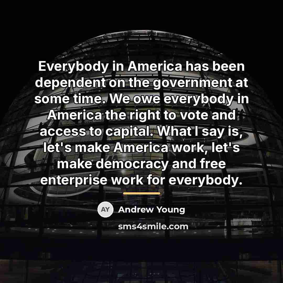 “Everybody in America has been dependent on the government at…” quote by Andrew Young
