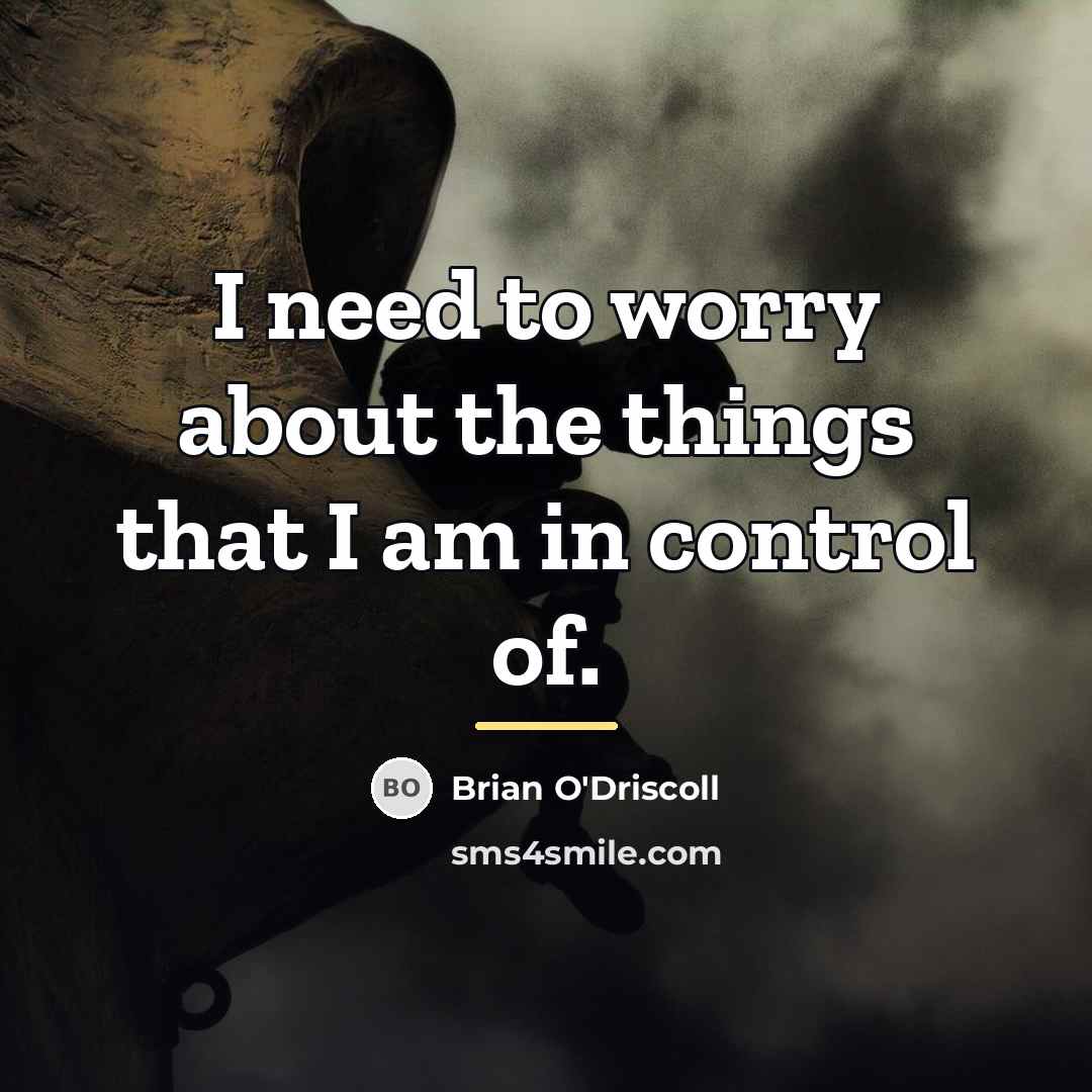 “I need to worry about the things that I am…” quote by Brian O'Driscoll